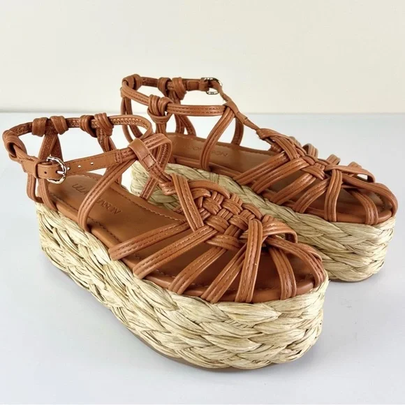 NEW ULLA JOHNSON LEATHER PLATFORM SANDALS - Picture 2 of 12